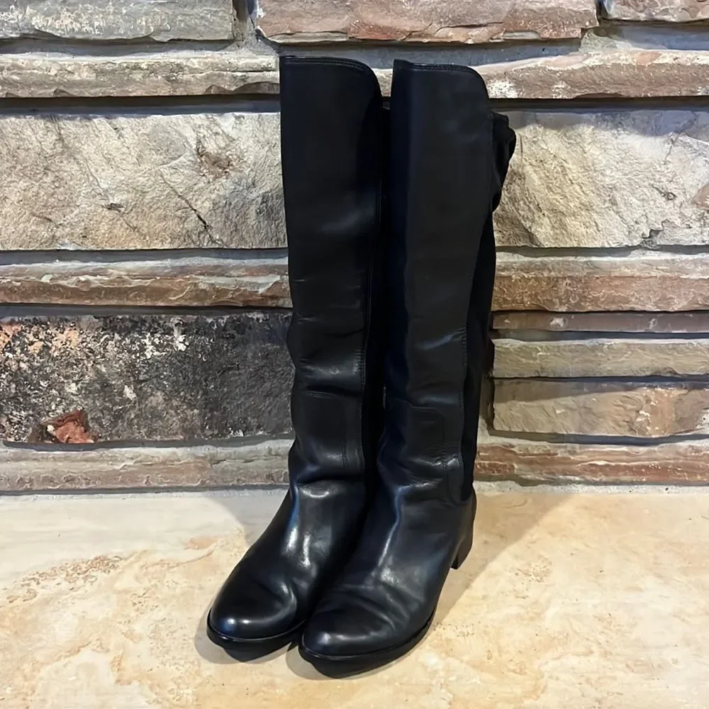 Cole Haan Black Leather Over the Knee Boots